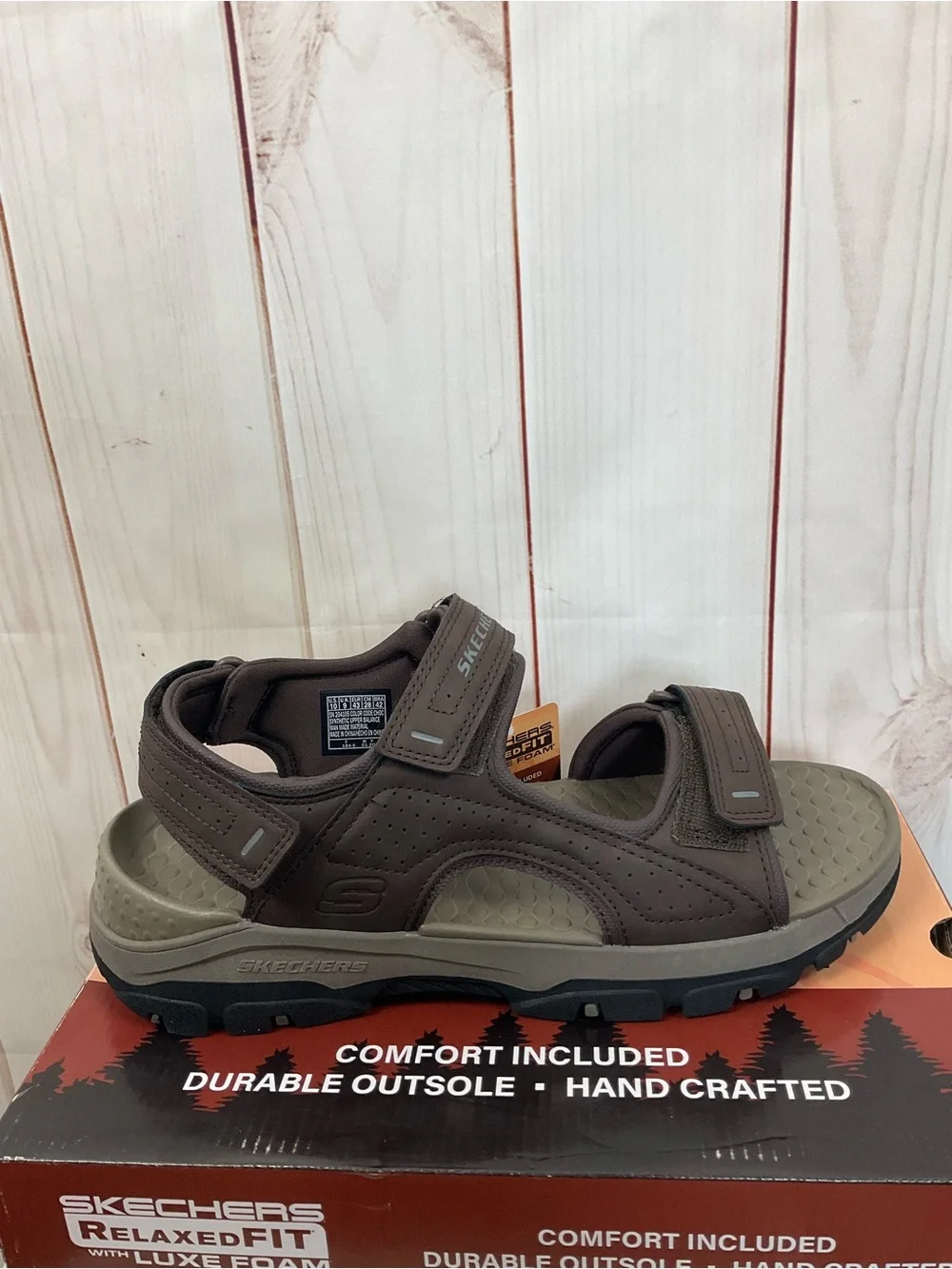 Skechers Men’s Brown Adjustable Strap Sandals Size 10 New